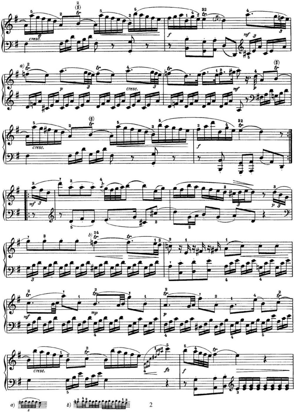 海顿 钢琴奏鸣曲 Hob XVI 6 Partita G major钢琴曲谱（图2）