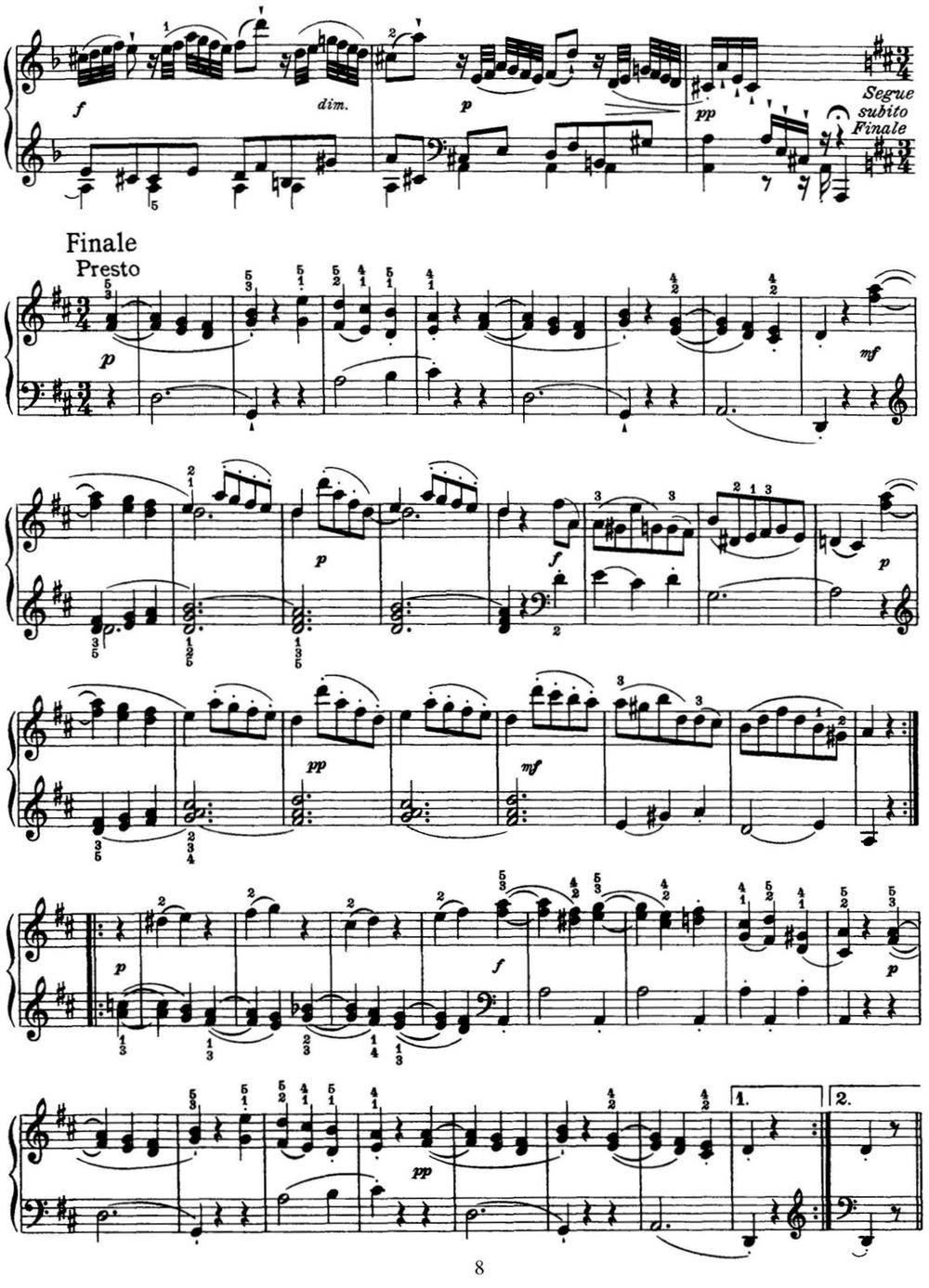 海顿 钢琴奏鸣曲 Hob XVI 24 in D major钢琴曲谱（图8）