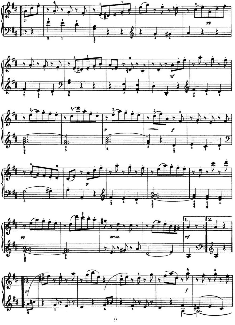 海顿 钢琴奏鸣曲 Hob XVI 24 in D major钢琴曲谱（图9）