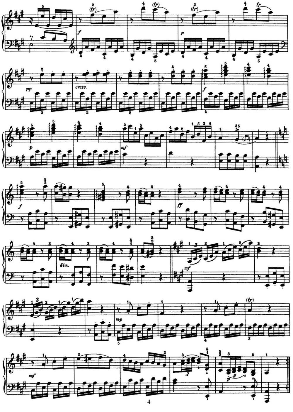 海顿 钢琴奏鸣曲 Hob XVI 5 Divertimento A major钢琴曲谱（图4）