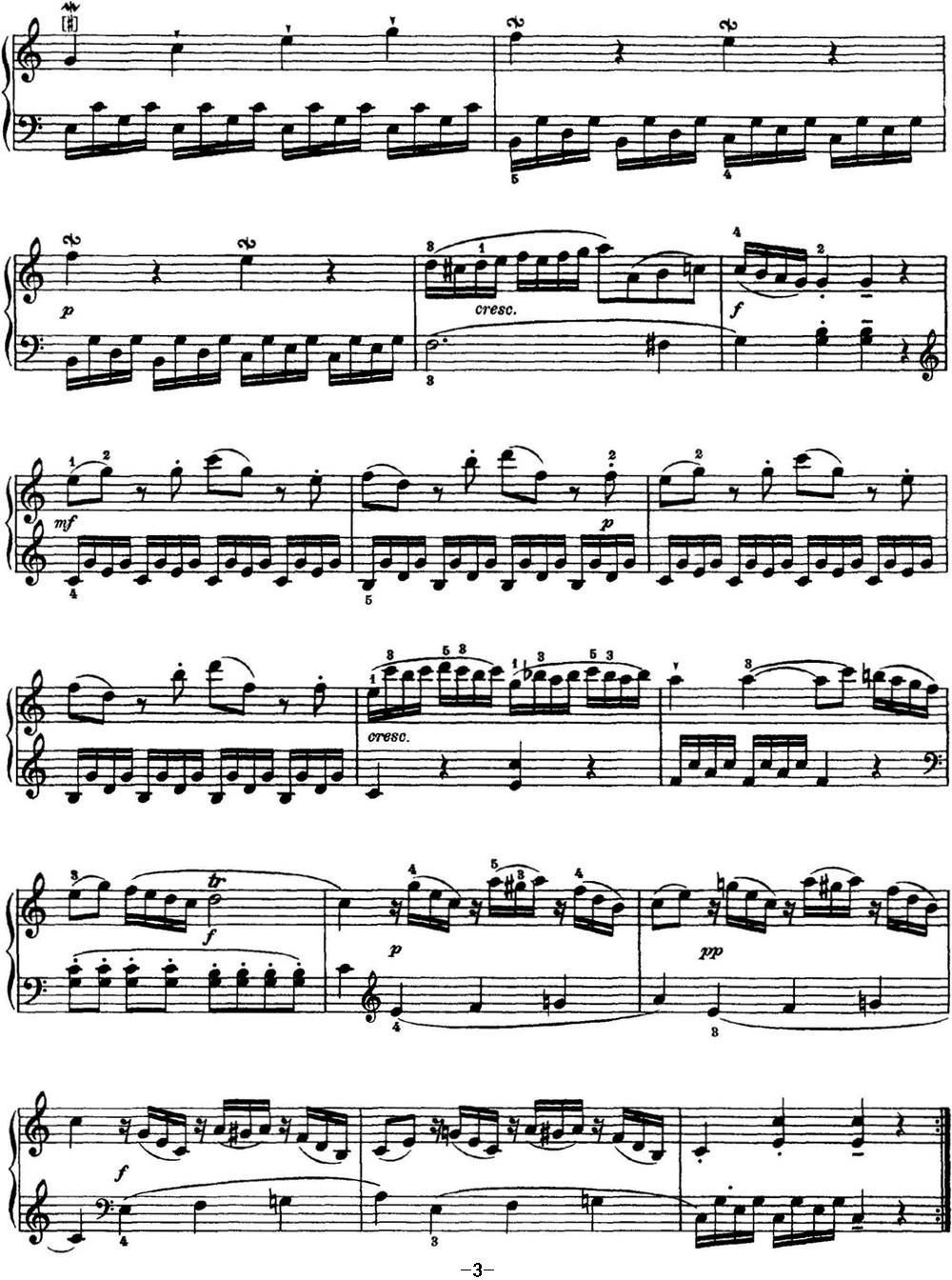 海顿 钢琴奏鸣曲 Hob XVI 1 Divertimento C major钢琴曲谱（图3）