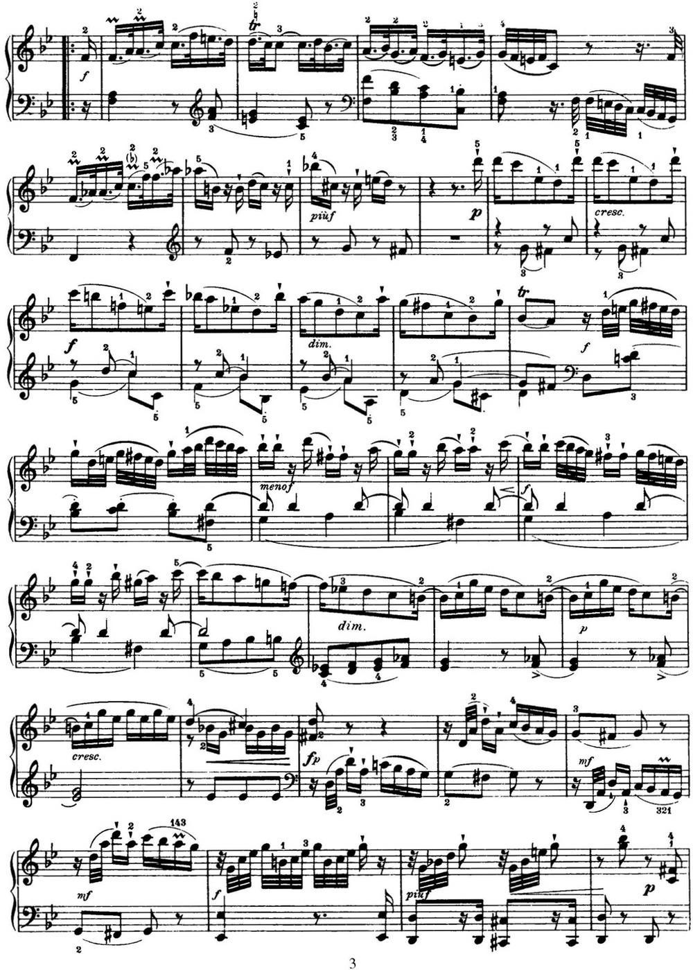 海顿 钢琴奏鸣曲 Hob XVI 18 in B-flat major钢琴曲谱（图3）