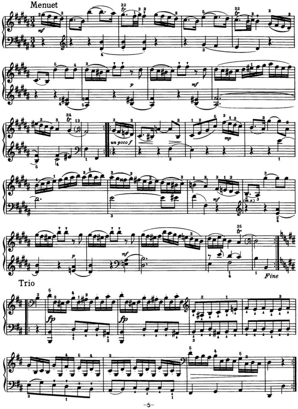 海顿 钢琴奏鸣曲 Hob XVI 32 in B minor钢琴曲谱（图5）
