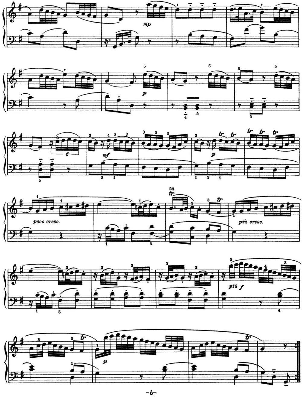海顿 钢琴奏鸣曲 Hob XVI 3 Divertimento C major钢琴曲谱（图6）