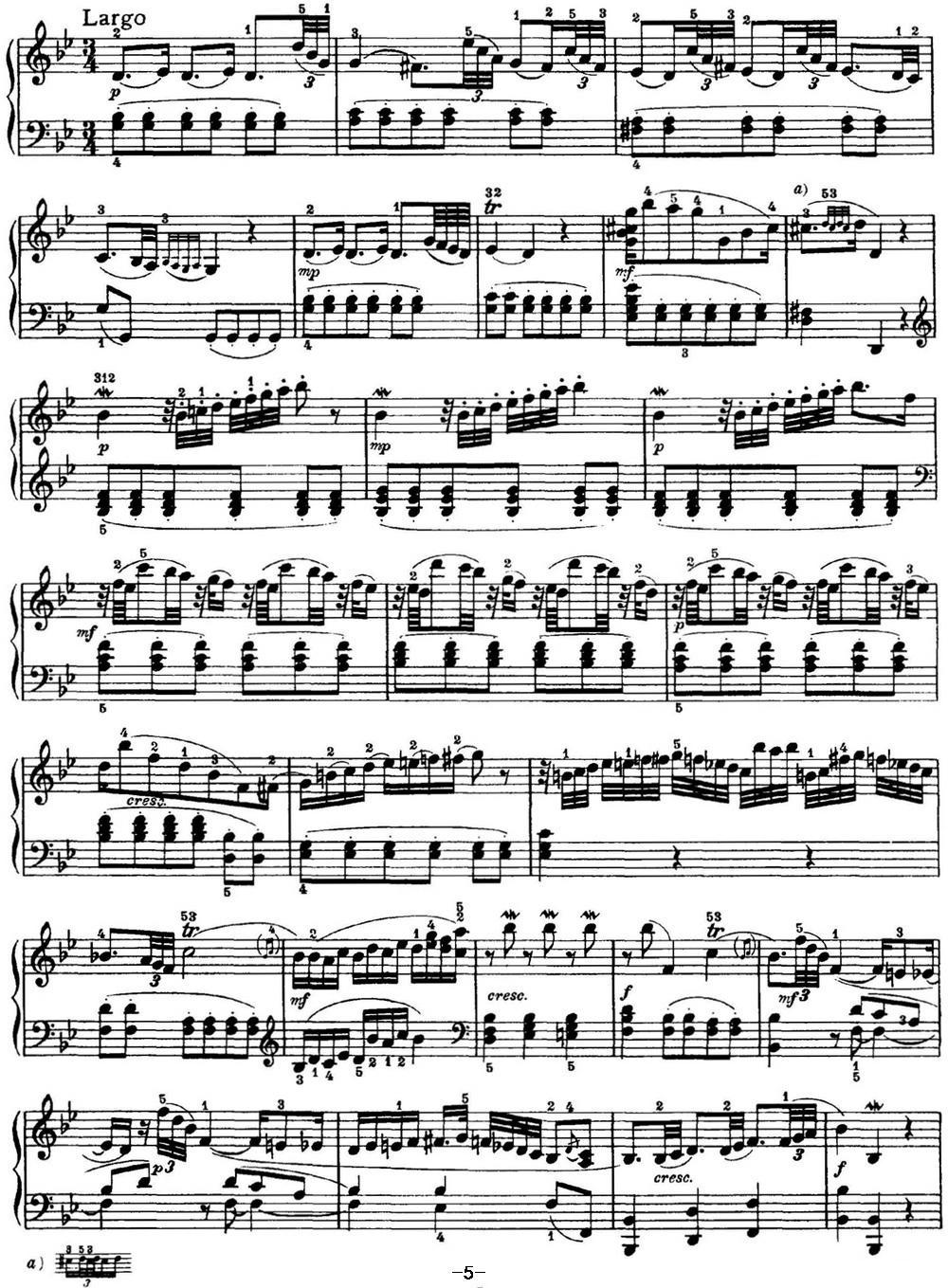 海顿 钢琴奏鸣曲 Hob XVI 2 Partita B-flat major钢琴曲谱（图5）