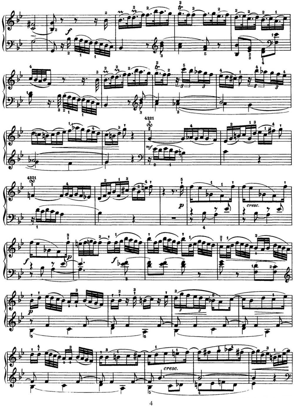 海顿 钢琴奏鸣曲 Hob XVI 18 in B-flat major钢琴曲谱（图4）