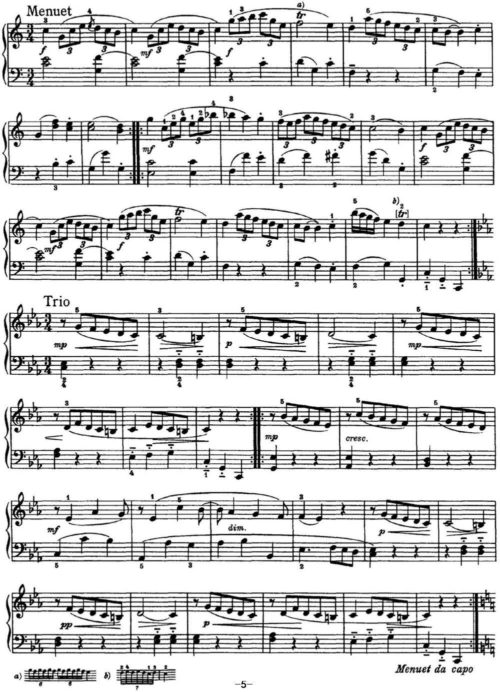 海顿 钢琴奏鸣曲 Hob XVI 1 Divertimento C major钢琴曲谱（图5）