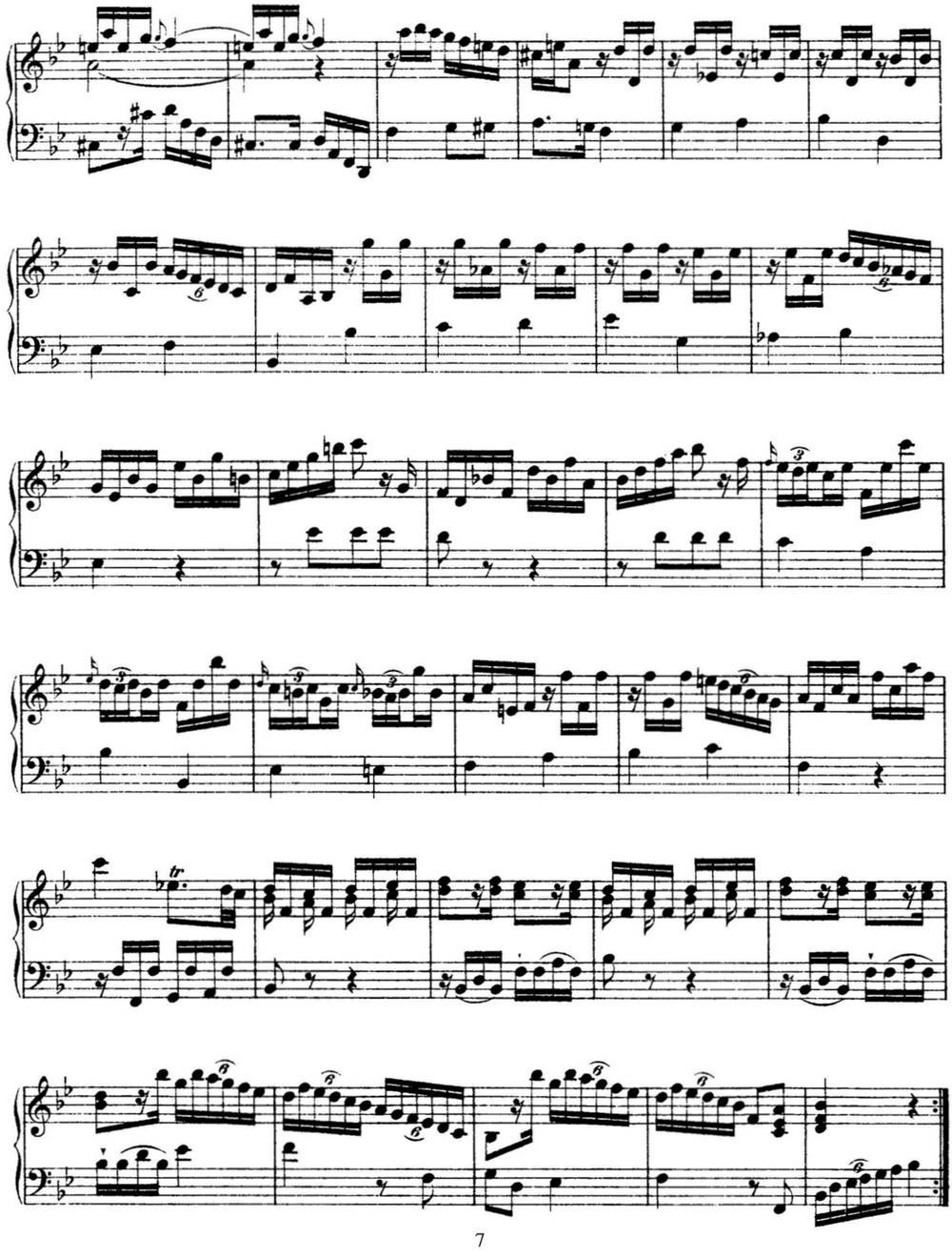 海顿 钢琴奏鸣曲 Hob XVI 17 in B-flat major钢琴曲谱（图7）