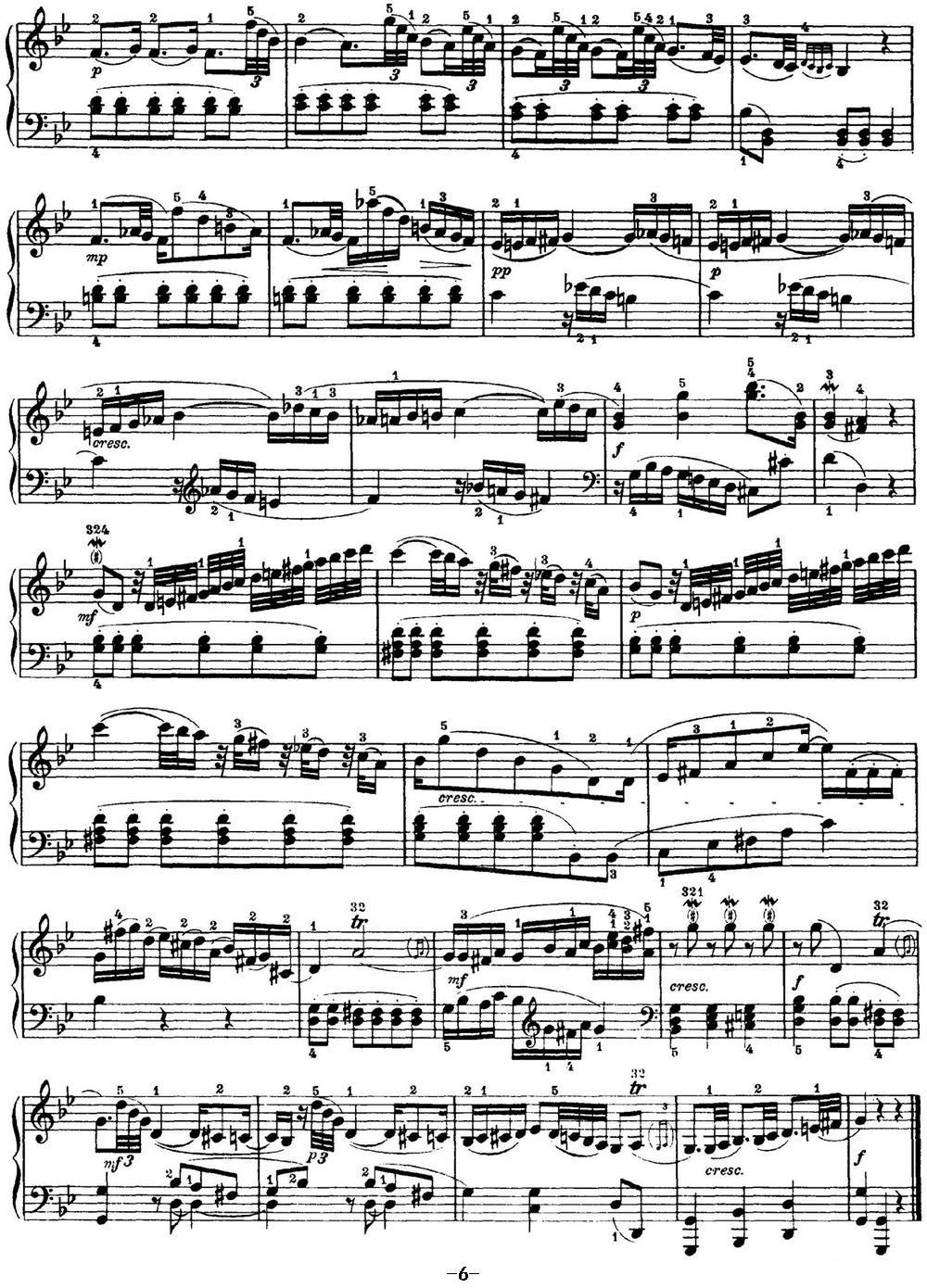 海顿 钢琴奏鸣曲 Hob XVI 2 Partita B-flat major钢琴曲谱（图6）
