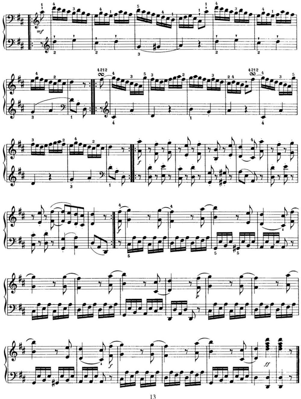 海顿 钢琴奏鸣曲 Hob XVI 19 Divertimento D major钢琴曲谱（图13）