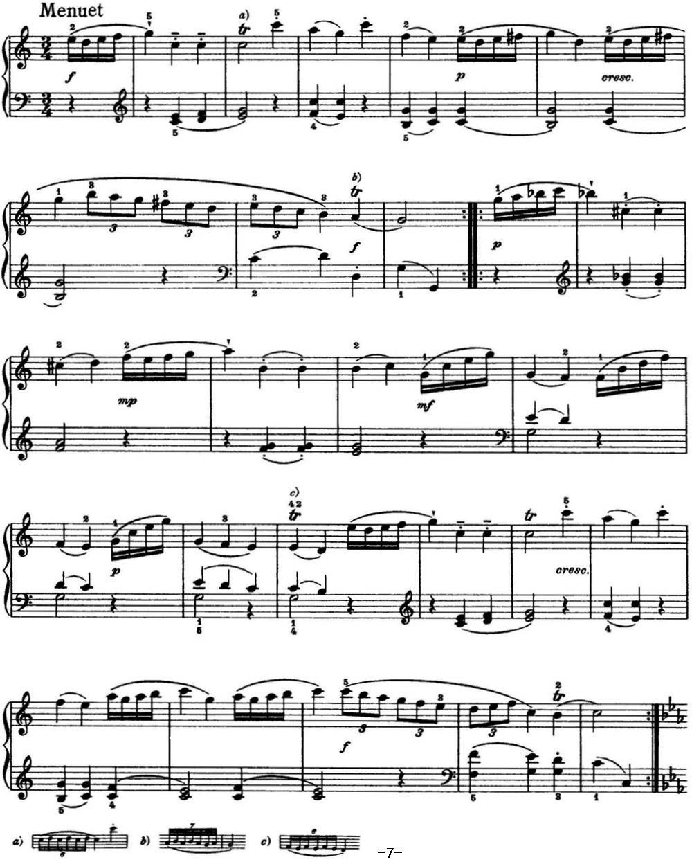 海顿 钢琴奏鸣曲 Hob XVI 3 Divertimento C major钢琴曲谱（图7）