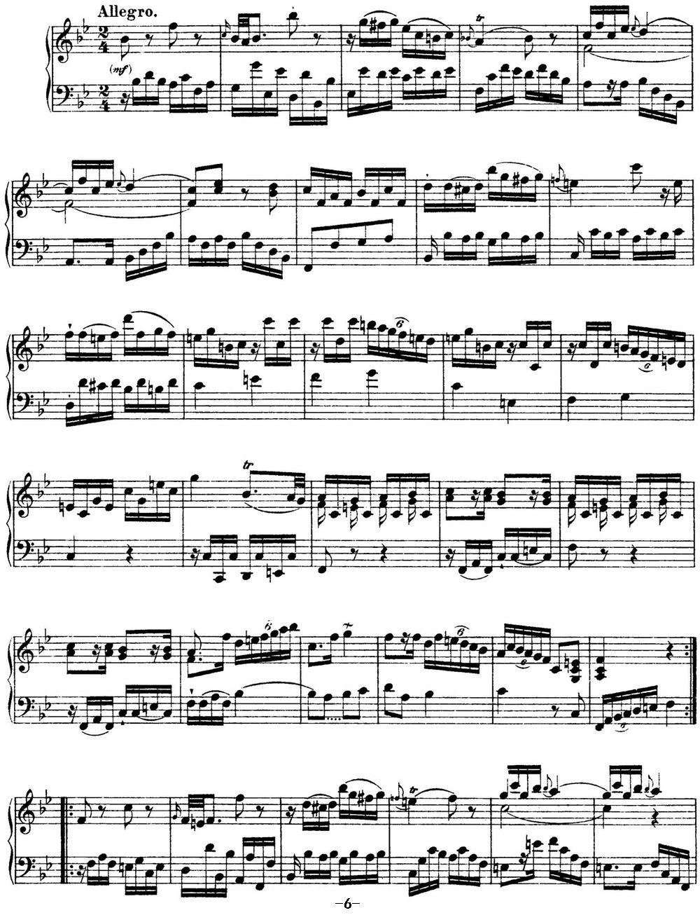 海顿 钢琴奏鸣曲 Hob XVI 17 in B-flat major钢琴曲谱（图6）