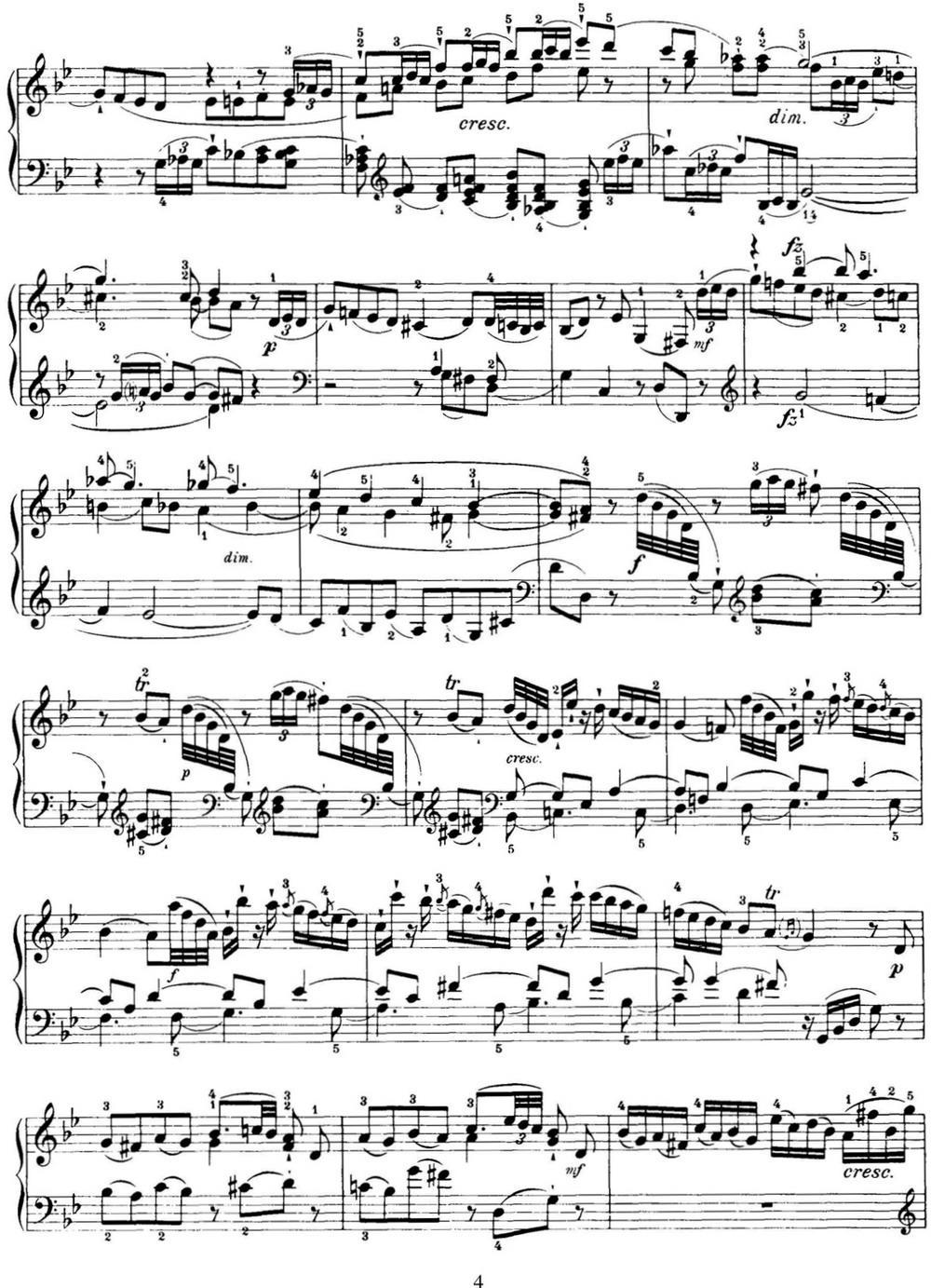 海顿 钢琴奏鸣曲 Hob XVI 44 in G minor钢琴曲谱（图4）