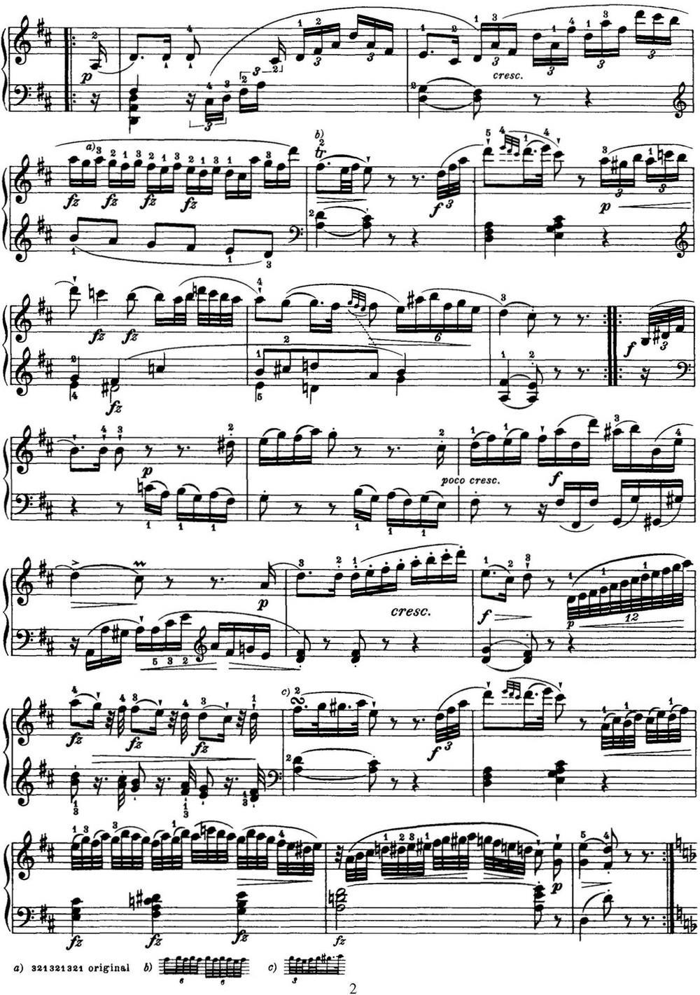 海顿 钢琴奏鸣曲 Hob XVI 42 in D major钢琴曲谱（图2）