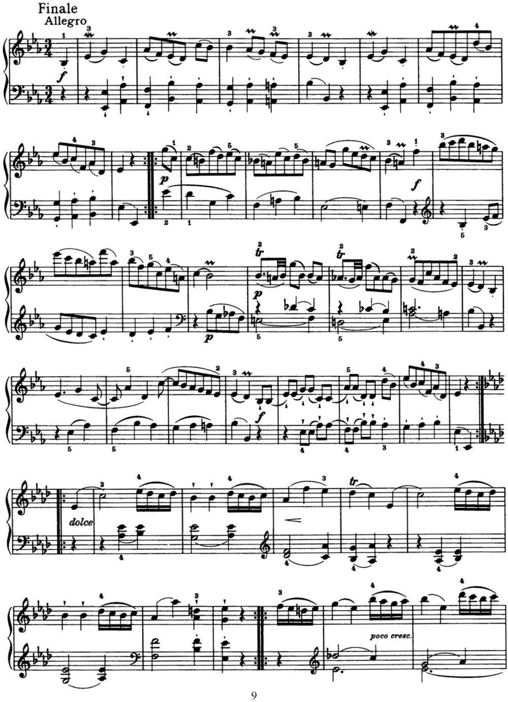 海顿 钢琴奏鸣曲 Hob XVI 38 in E-flat major钢琴曲谱（图9）