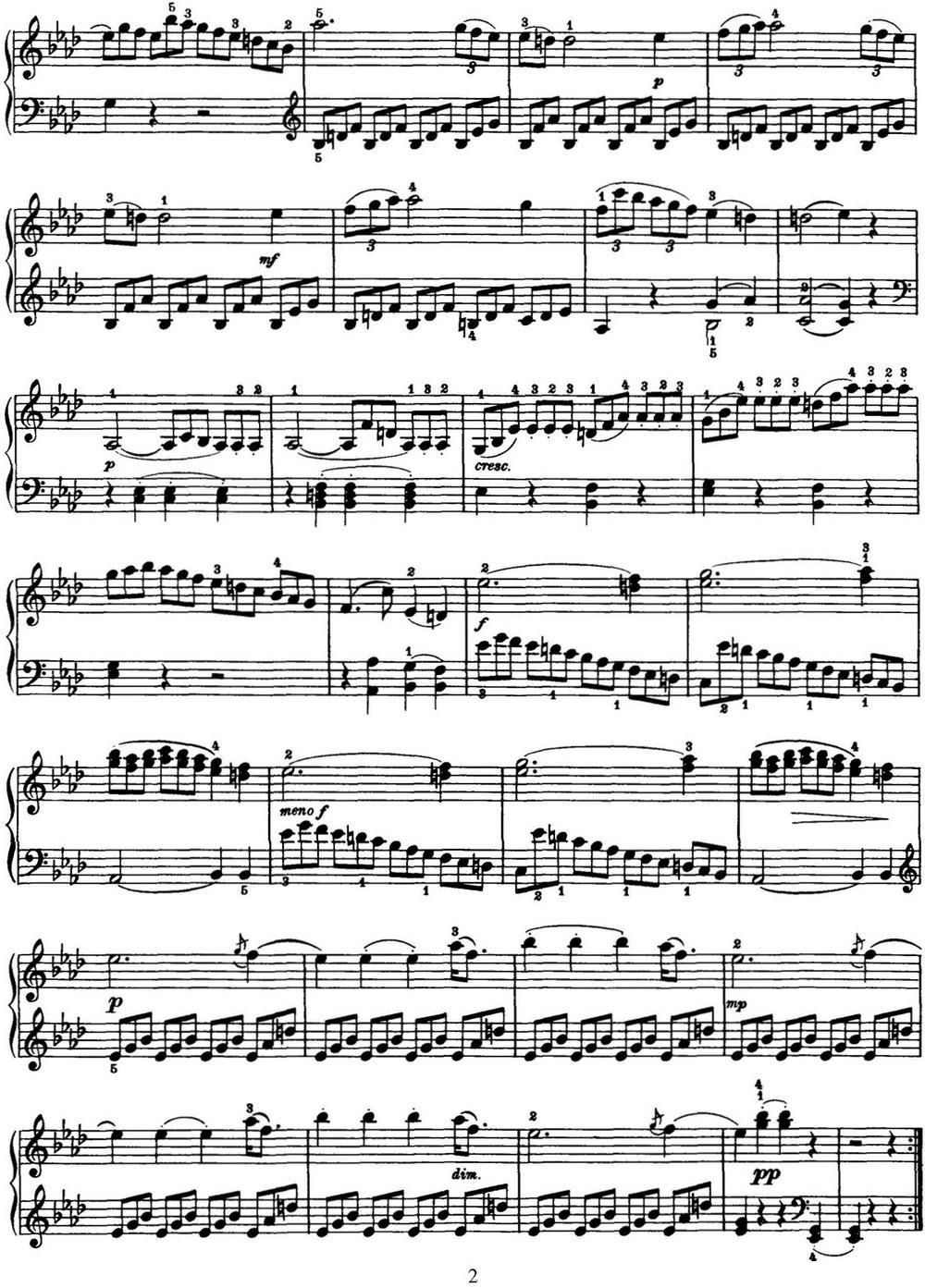 海顿 钢琴奏鸣曲 Hob XVI 43 in A-flat major钢琴曲谱（图2）