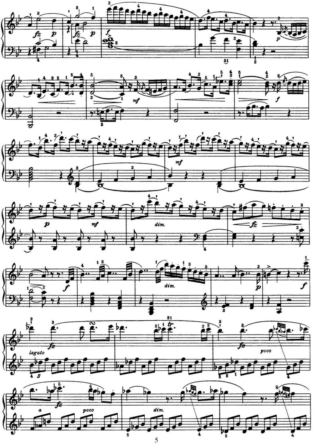 海顿 钢琴奏鸣曲 Hob XVI 41 in B-flat major钢琴曲谱（图5）