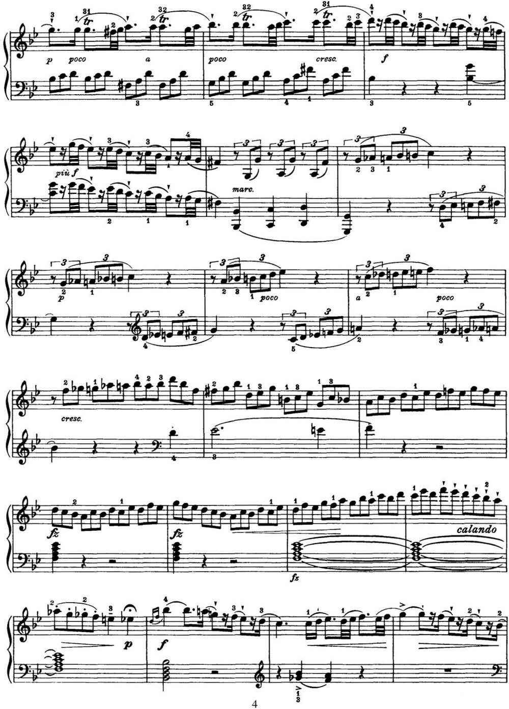 海顿 钢琴奏鸣曲 Hob XVI 41 in B-flat major钢琴曲谱（图4）