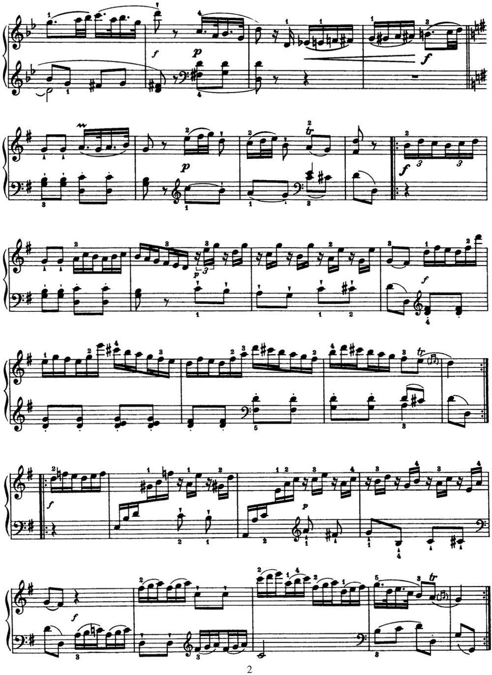 海顿 钢琴奏鸣曲 Hob XVI 39 in G major钢琴曲谱（图2）