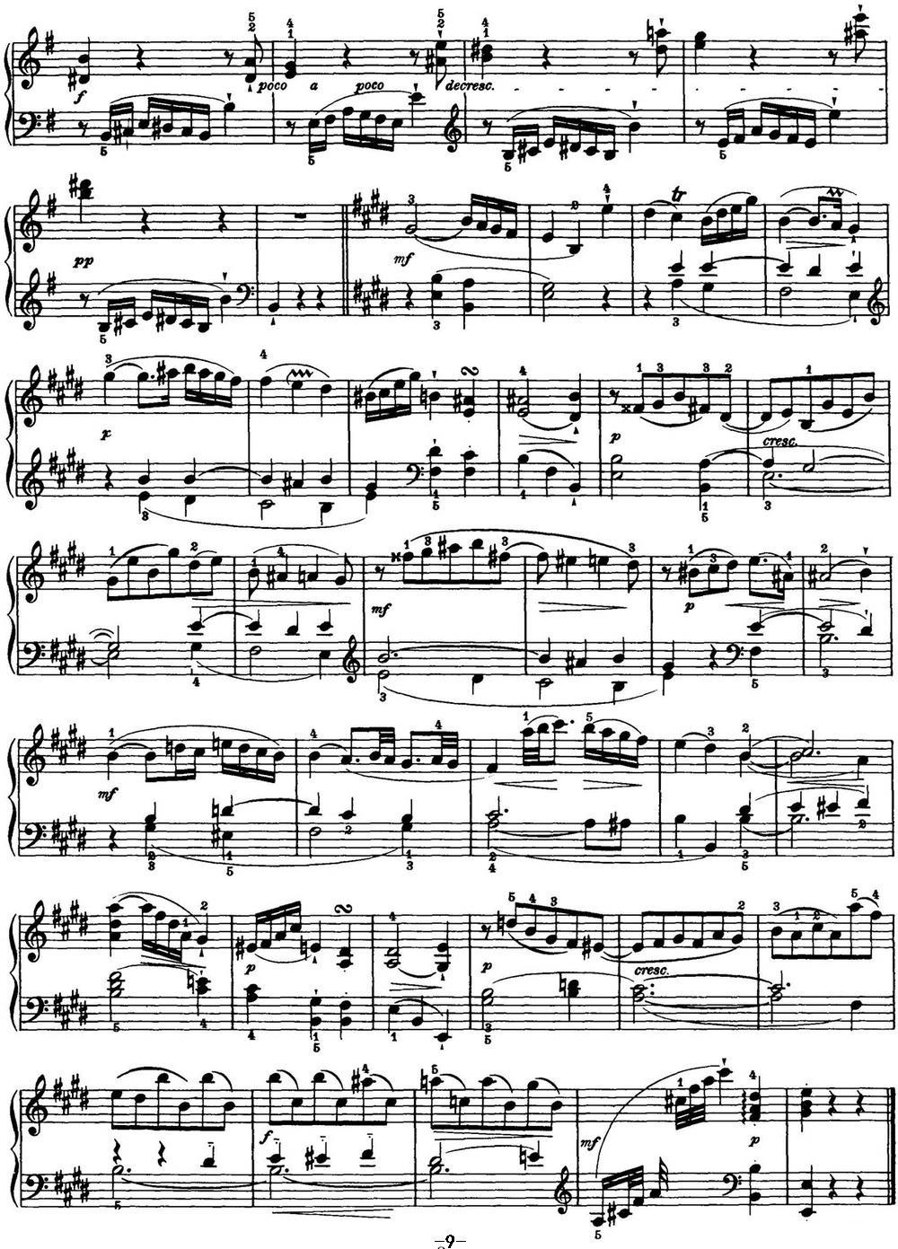 海顿 钢琴奏鸣曲 Hob XVI 22 in E major钢琴曲谱（图9）
