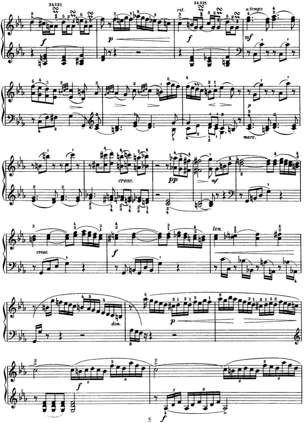 海顿 钢琴奏鸣曲 Hob XVI 20 in C minor钢琴曲谱（图5）