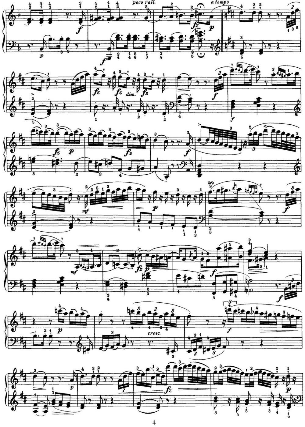 海顿 钢琴奏鸣曲 Hob XVI 42 in D major钢琴曲谱（图4）