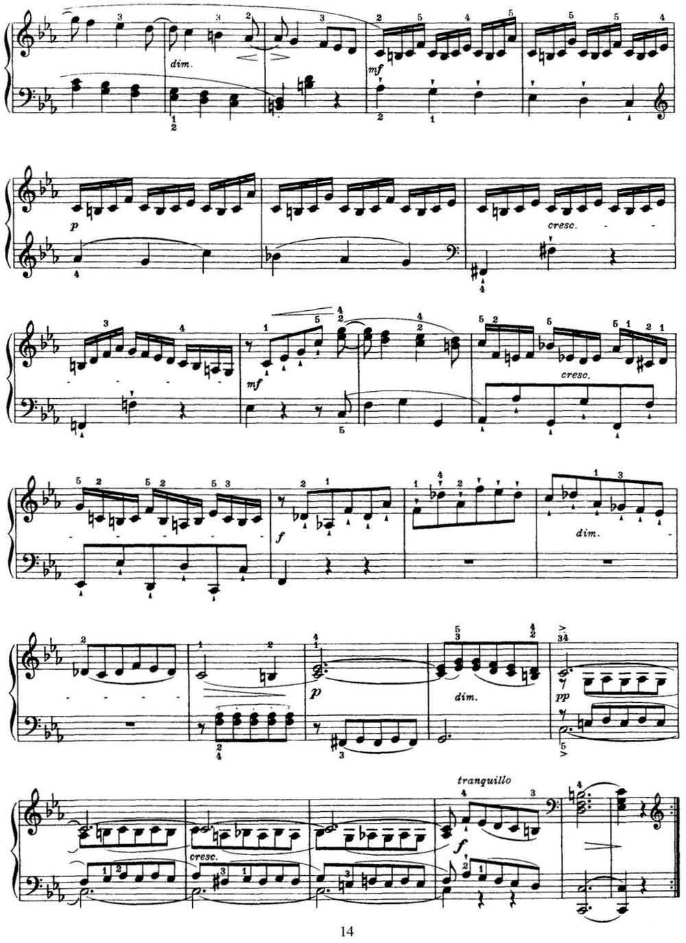 海顿 钢琴奏鸣曲 Hob XVI 20 in C minor钢琴曲谱（图14）