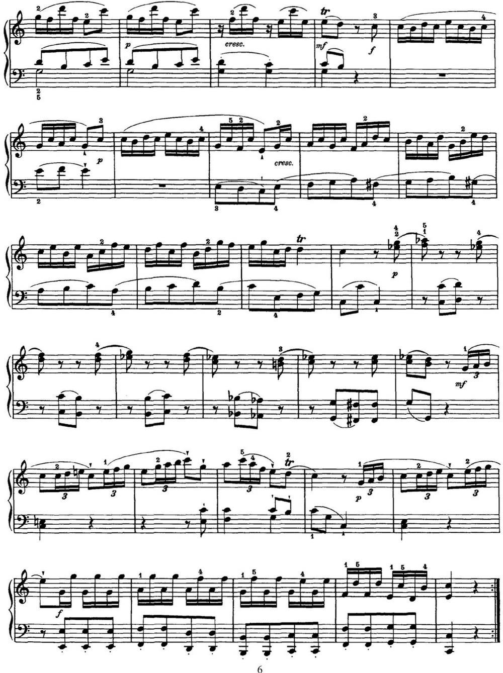 海顿 钢琴奏鸣曲 Hob XVI 10 Divertimento C major钢琴曲谱（图6）