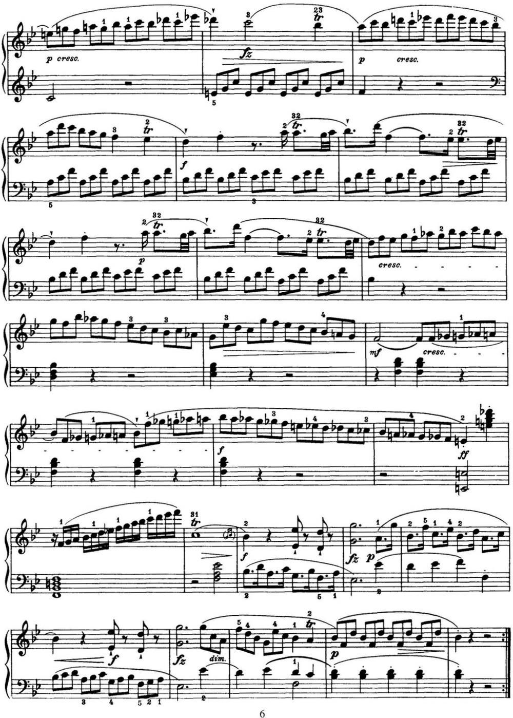 海顿 钢琴奏鸣曲 Hob XVI 41 in B-flat major钢琴曲谱（图6）