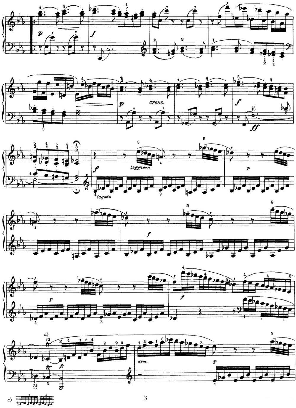 海顿 钢琴奏鸣曲 Hob XVI 20 in C minor钢琴曲谱（图3）