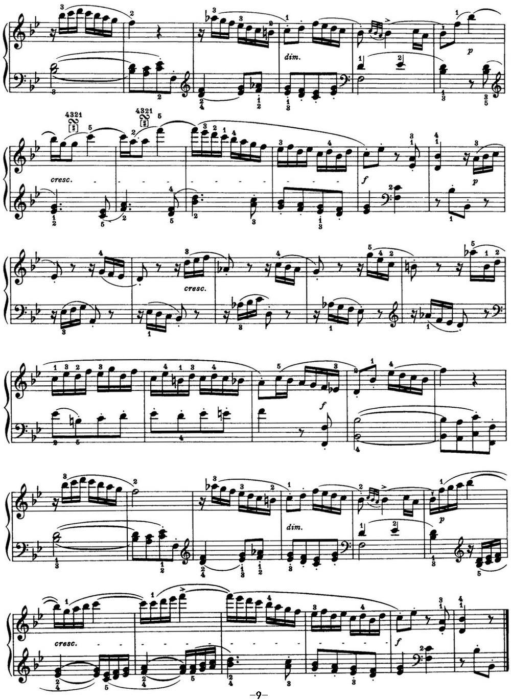 海顿 钢琴奏鸣曲 Hob XVI 41 in B-flat major钢琴曲谱（图9）