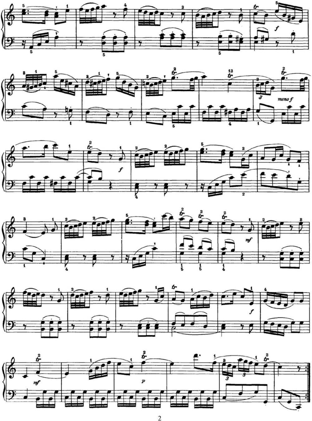 海顿 钢琴奏鸣曲 Hob XVI 10 Divertimento C major钢琴曲谱（图2）