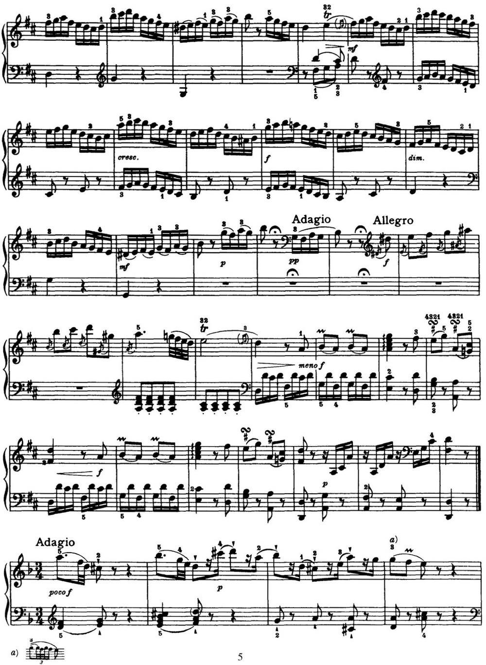 海顿 钢琴奏鸣曲 Hob XVI 33 in D major钢琴曲谱（图5）