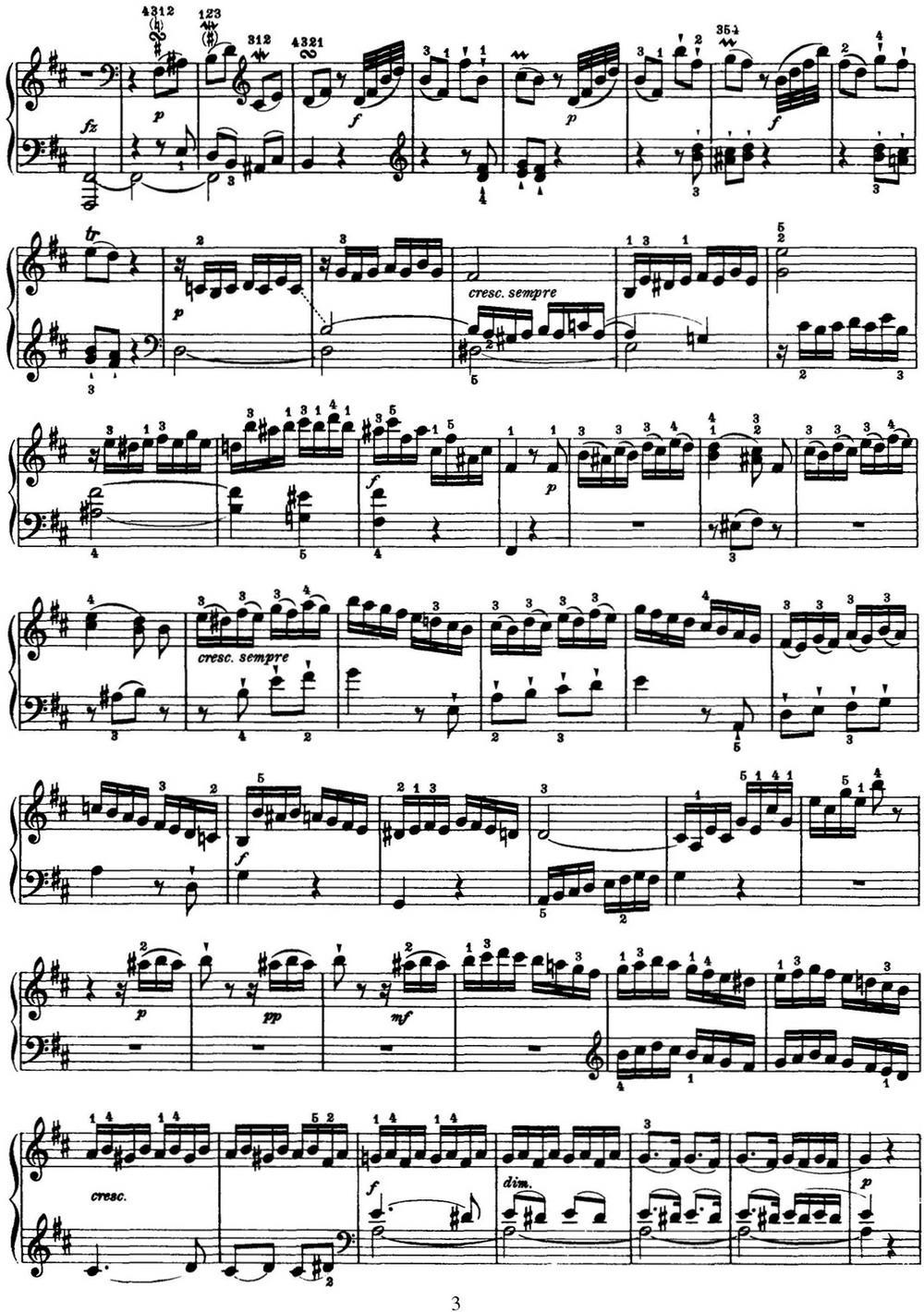海顿 钢琴奏鸣曲 Hob XVI 33 in D major钢琴曲谱（图3）