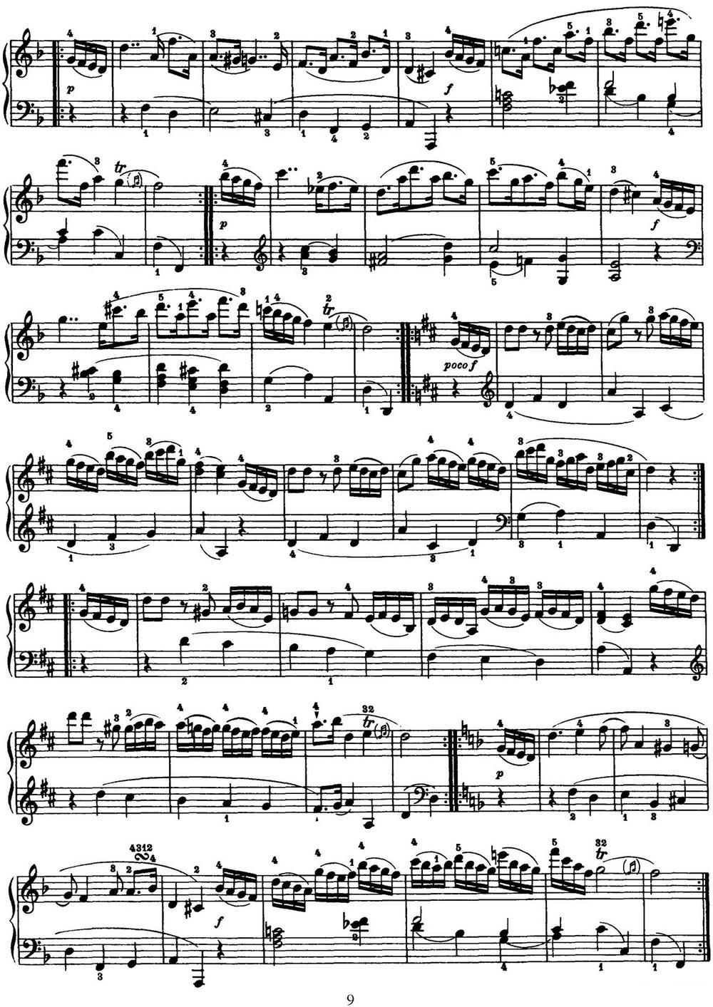 海顿 钢琴奏鸣曲 Hob XVI 33 in D major钢琴曲谱（图9）