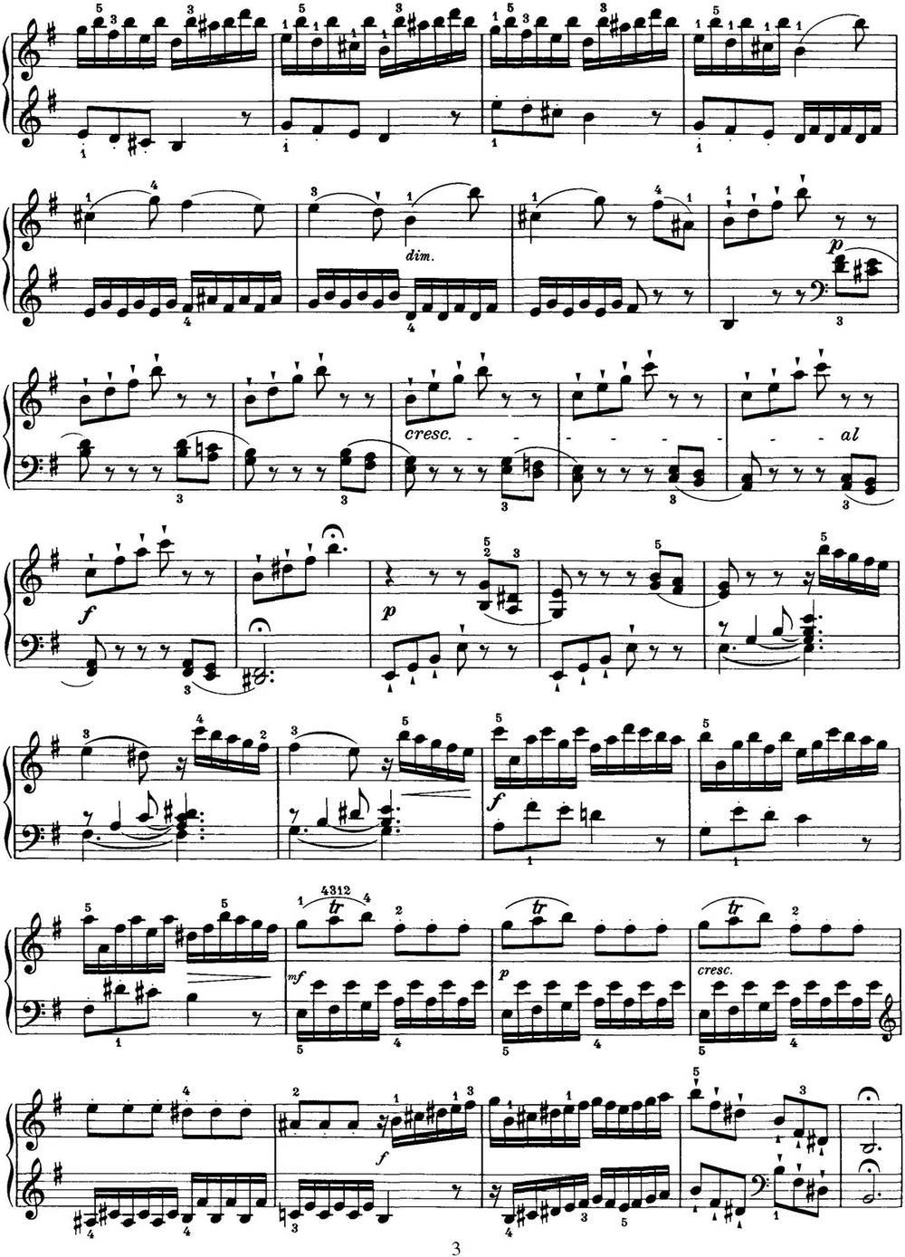 海顿 钢琴奏鸣曲 Hob XVI 34 in E minor钢琴曲谱（图3）