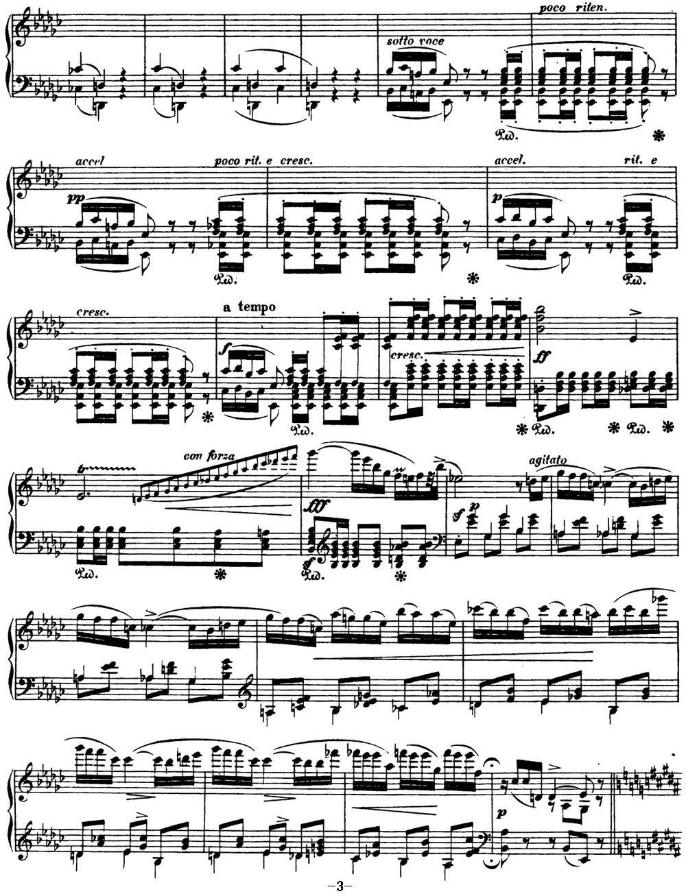 肖邦 波兰舞曲 Op.26 No.2 降e小调 Polonaise钢琴曲谱（图3）
