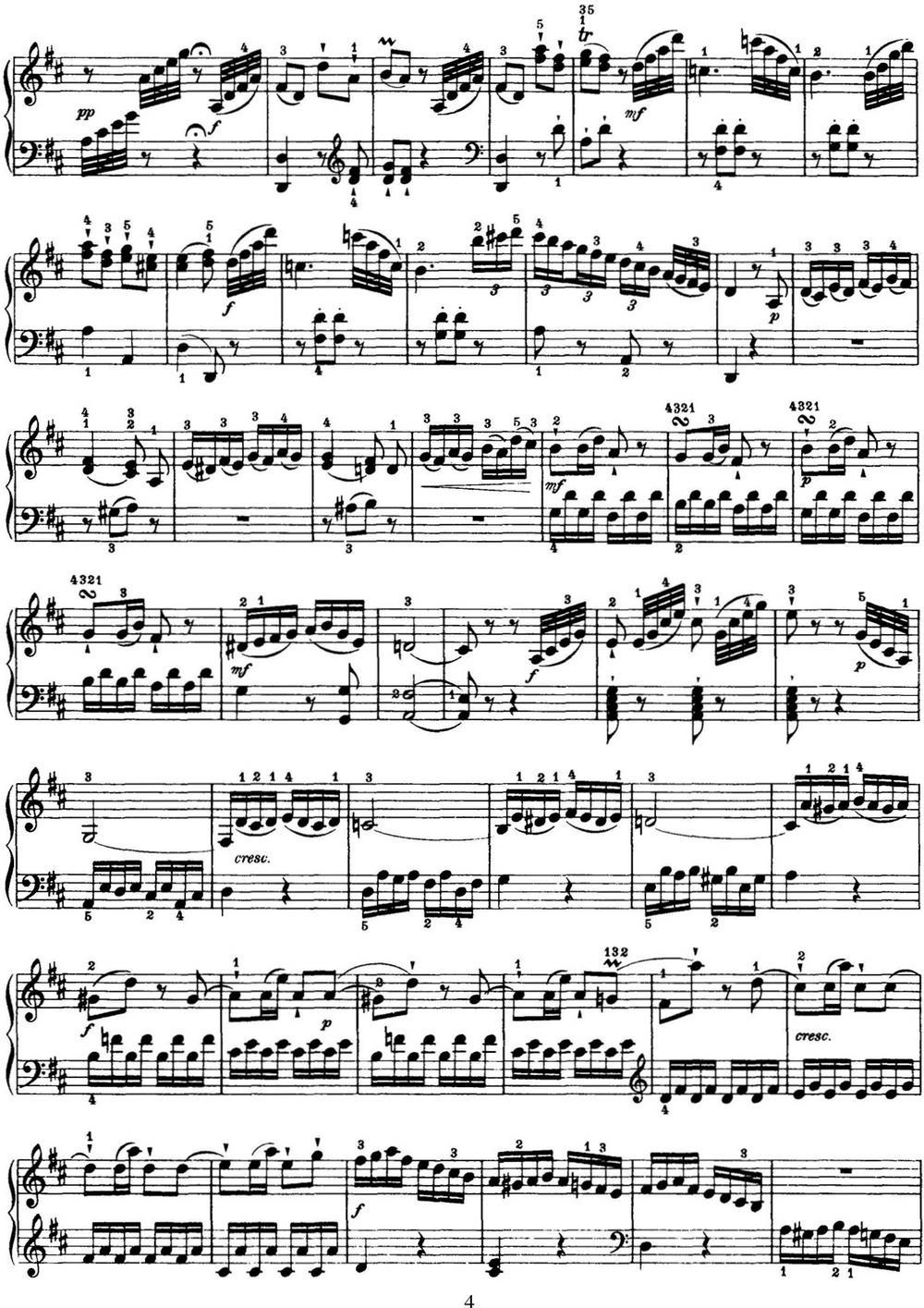 海顿 钢琴奏鸣曲 Hob XVI 33 in D major钢琴曲谱（图4）