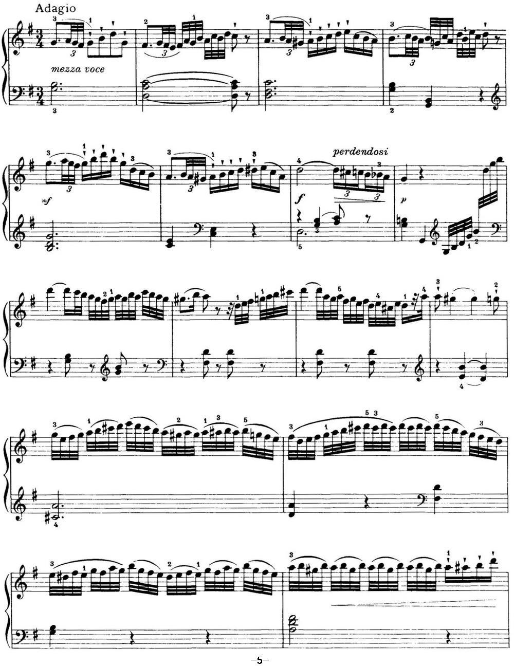 海顿 钢琴奏鸣曲 Hob XVI 34 in E minor钢琴曲谱（图5）