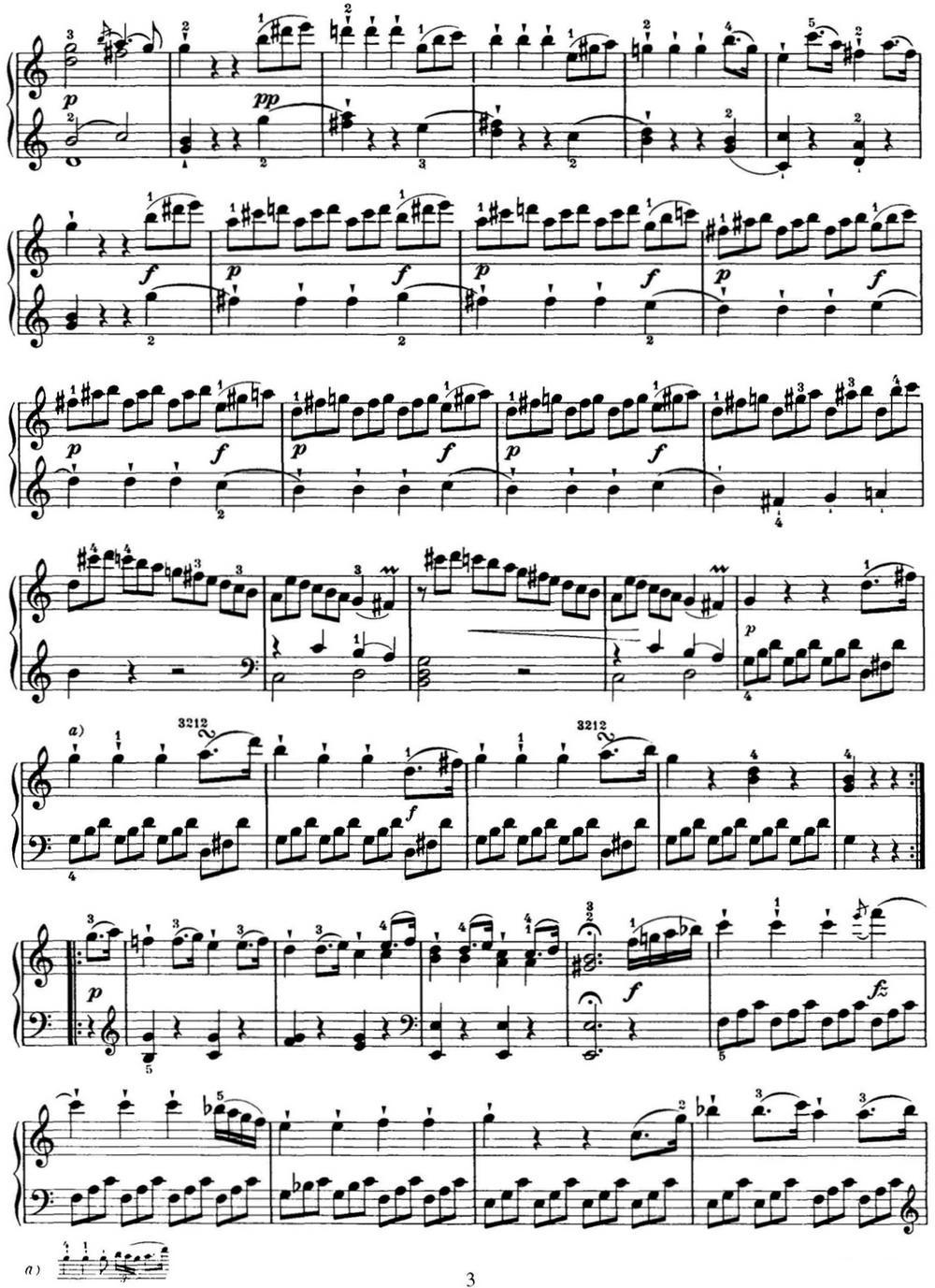 海顿 钢琴奏鸣曲 Hob XVI 35 in C major钢琴曲谱（图3）