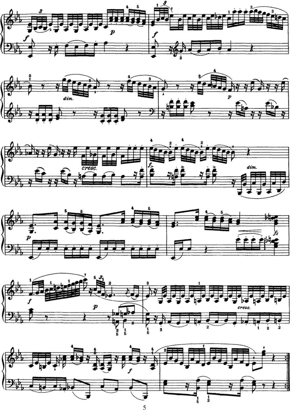 海顿 钢琴奏鸣曲 Hob XVI 25 in E-flat major钢琴曲谱（图5）