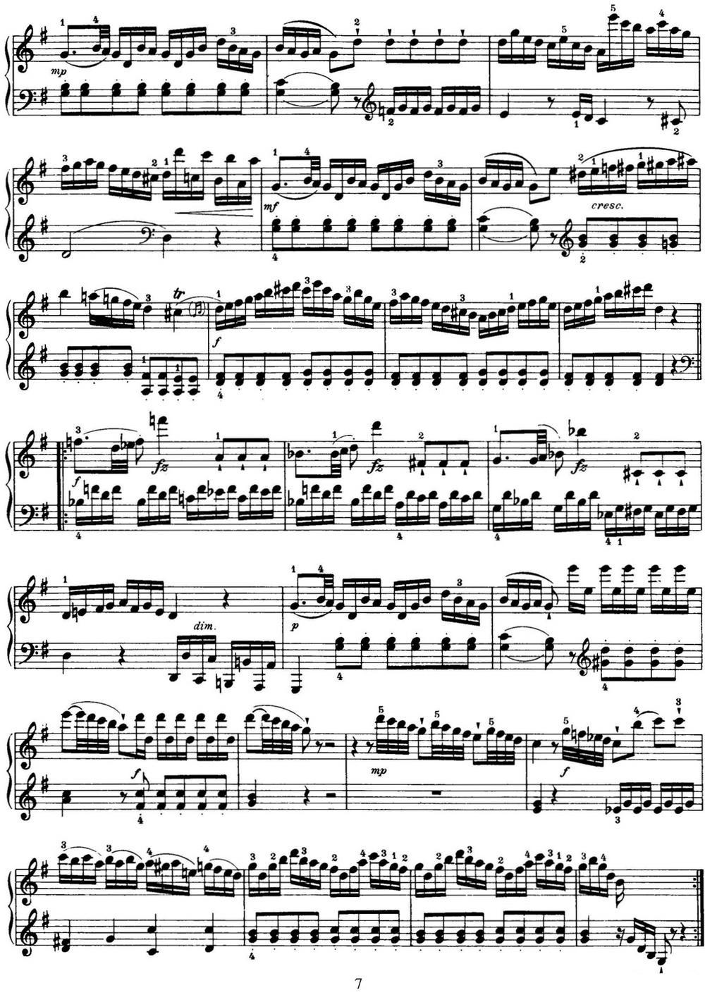 海顿 钢琴奏鸣曲 Hob XVI 40 in G major钢琴曲谱（图7）