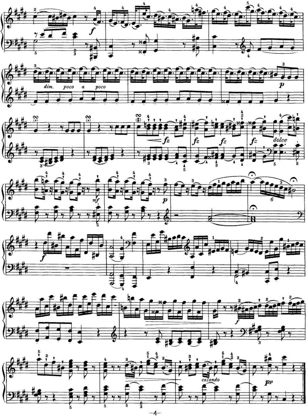 海顿 钢琴奏鸣曲 Hob XVI 36 in C-sharp minor钢琴曲谱（图4）