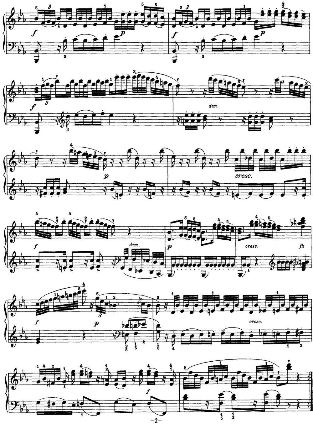 海顿 钢琴奏鸣曲 Hob XVI 25 in E-flat major钢琴曲谱（图2）