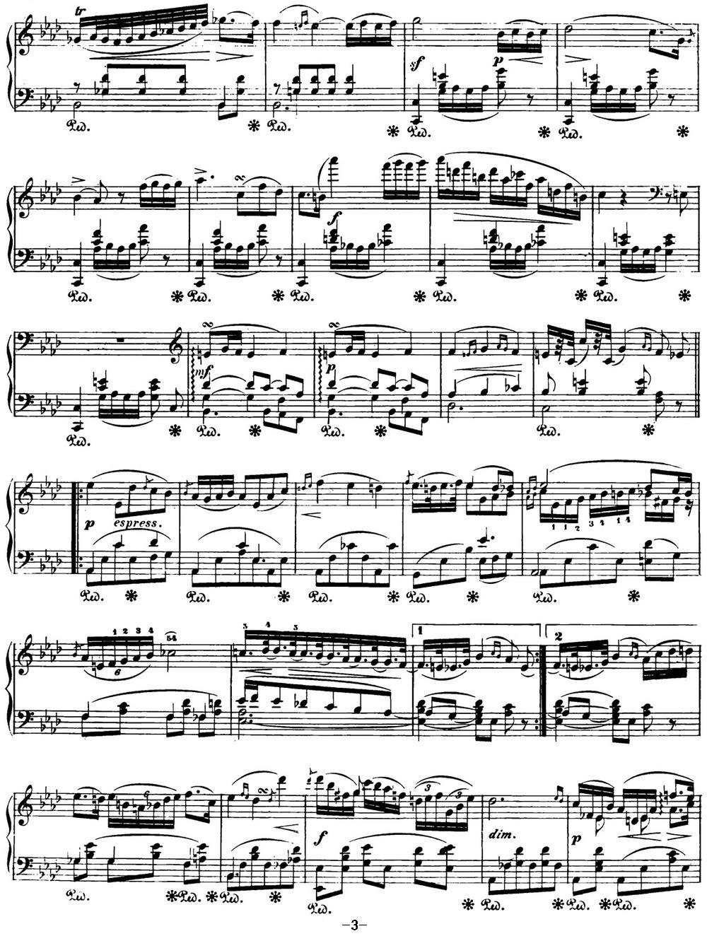 肖邦 波兰舞曲 Op.posth.71 No.3 f小调钢琴曲谱（图3）