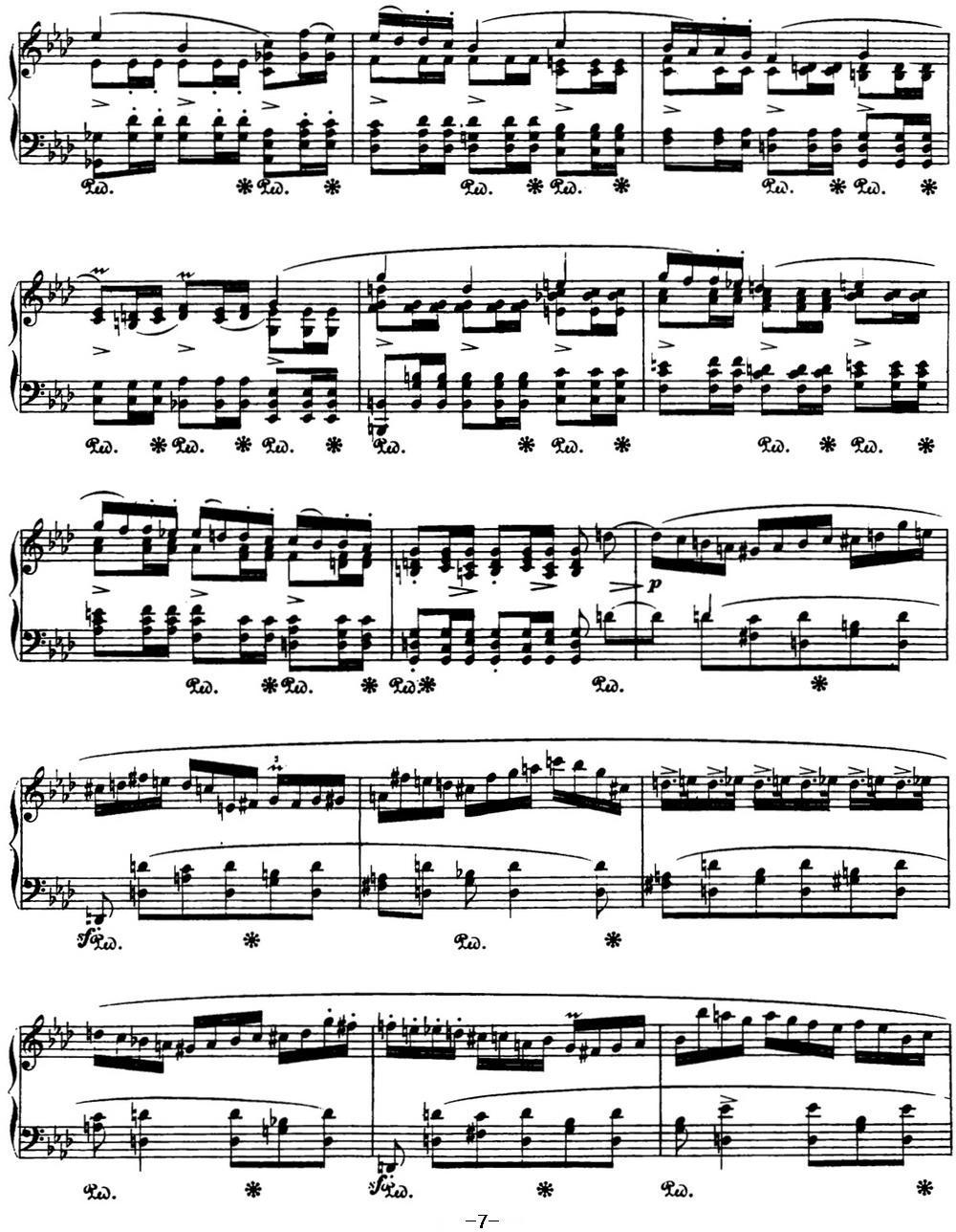 肖邦 波兰舞曲 英雄 Op.53 降A大调 Polonaise钢琴曲谱（图7）