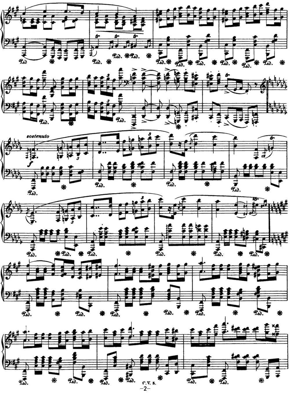 肖邦 波兰舞曲 Op.44 升f小调 Polonaise钢琴曲谱（图2）