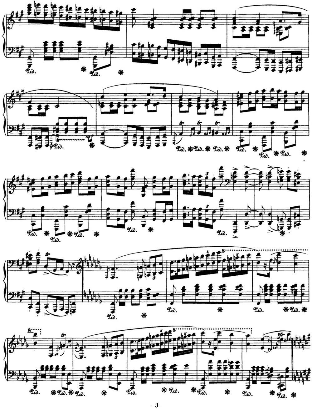 肖邦 波兰舞曲 Op.44 升f小调 Polonaise钢琴曲谱（图3）