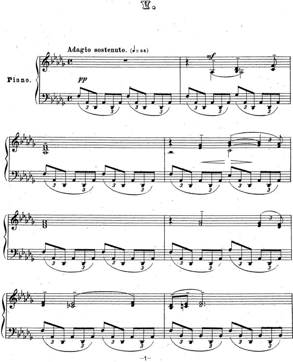 拉赫玛尼诺夫 音乐瞬间 Op.16 No.5 降D大调钢琴曲谱（图1）
