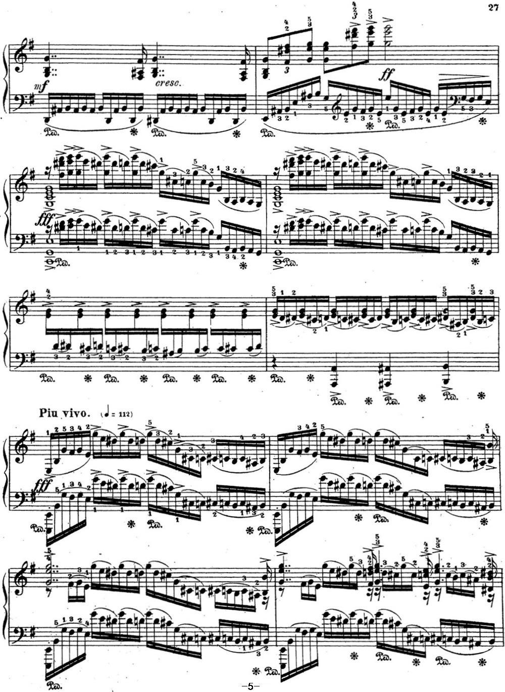 拉赫玛尼诺夫 音乐瞬间 Op.16 No.4 e小调钢琴曲谱（图5）